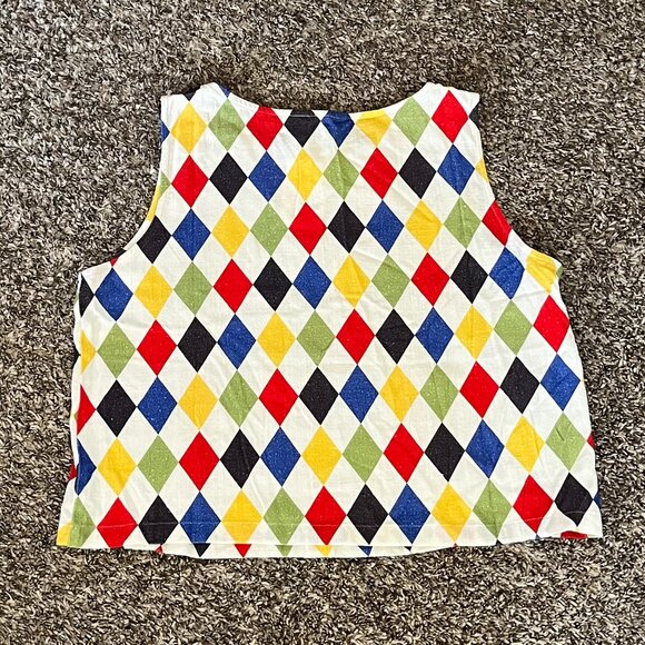 NWT Fashion Brand Company Shift Tank Soft Linen Harlequin - Picture 3 of 5